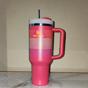 Stanley Magenta Hyper Stripe 40oz Tumbler with Handle